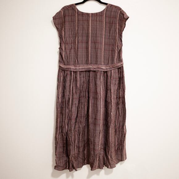 Hatch Paulina Dress Brown Pink Empire Waist Cap Sleeve Shift Maternity SZ M - Picture 4 of 8